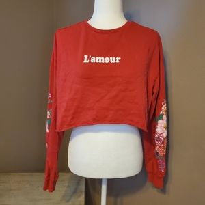 Divided by H&M Long Sleeve Crop Top Sz L